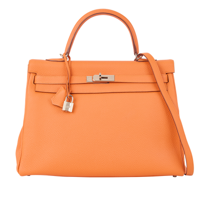 Kelly 35 In Orange Togo Leather, &pound;8,300, Handbags, Orange, Leather, Front view